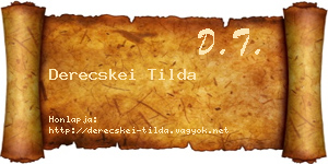 Derecskei Tilda névjegykártya